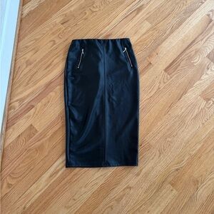 Faux leather pencil skirt midi skirt office siren y2k